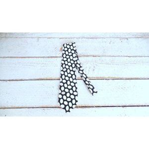 Vintage silk Duncan Row black and tan polka dot tie